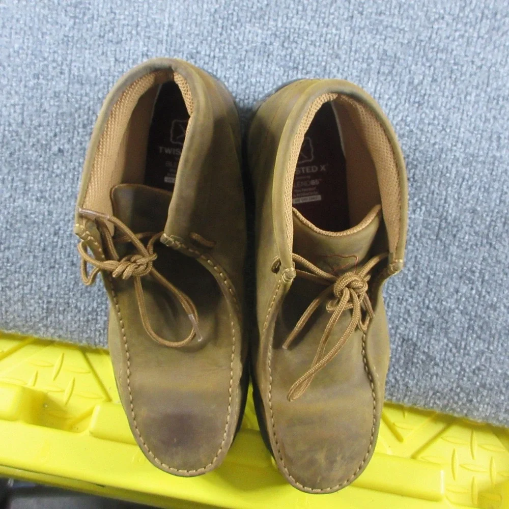 Twisted X Chukka Boots Mens Size 7.5 Brown Leather Moc Toe Workwear MDMST01